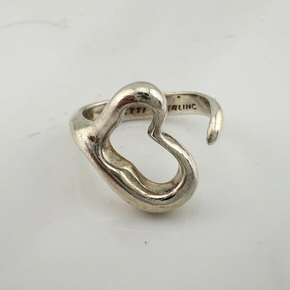 Tiffany & Co Open Heart Ring - Sterling Silver - Size 5.5 - Picture 10 of 14